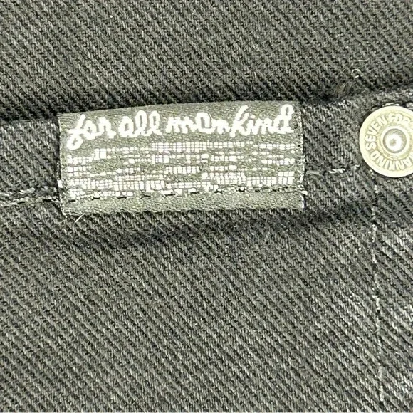 7 FOR ALL MANKIND Women’s Broken Twill Cut Off Short Black Size 28 - Picture 9 of 16